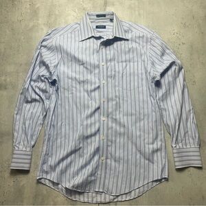 Rochas Paris Shirt Mens Small 15.5-34/35 Button Up Dress Fit Luxury Shirt Stripe